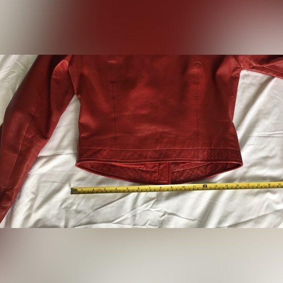 EUC Gorgeous vintage Cache short rich red genuine leather jacket, size 2 - Picture 11 of 13